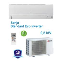 MITSUBISHI – MSZ/MUZ-DW25VF  2,5 kW
