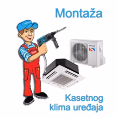 Montaža klima uređaja  kasetnog  na postavljenu instalaciju