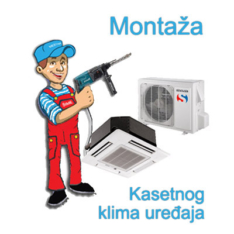 Montaža klima uređaja  kasetnog  na postavljenu instalaciju