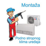 Montaža podno-stropnog klima uređaja na postavljenu instalacuju