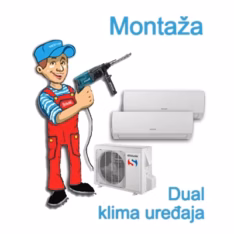 Montaža zidnog / podnog dual klima uređaja na postavljenu instalaciju