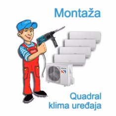 Montaža zidnog / podnog quadral klima uređaja na postavljenu instalaciju